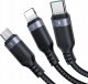 Kabel USB Joyroom USB-A - USB-C + microUSB + Lightning 1.2 m Czarny (JYR842) 3