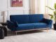 Beliani Sofa rozkładana welurowa granatowa EINA 2