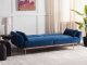 Beliani Sofa rozkładana welurowa granatowa EINA 4