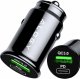 Ładowarka Alogy Ładowarka samochodowa 38W USB QC 3.0 18W + USB-C C PD 20W szybka mocna do telefonu Alogy Car czarna 12