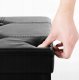 Songmics Składający puffe/otomana z 80 -litrowym pojemnikiem i miękkim siedziskiem dla 2-3 osób 300 kg maksymalne obciążenie Czarne LSF10 6