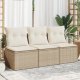 vidaXL Sofa ogrodowa z poduszkami, 3-osobowa, beżowa, polirattan 1