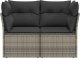vidaXL Sofa ogrodowa z poduszkami, 2-osobowa, szara, polirattan 3