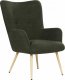 Beliani Fotel z podnóżkiem boucle ciemnozielony VEJLE 4