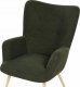 Beliani Fotel z podnóżkiem boucle ciemnozielony VEJLE 9