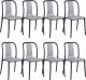 Beliani Zestaw 8 krzeseł ogrodowych szaro-czarny SPEZIA 11