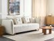 Beliani Sofa rozkładana boucle z pojemnikiem biała VALLANES Lumarko! 1