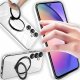 Alogy Etui do Samsung Galaxy S24 obudowa magnetyczne Ring Mag Safe Clear magnes do uchwytu Alogy Czarne przezroczyste + Ładowarka Qi 14