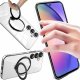 Alogy Etui do Samsung Galaxy S24 obudowa magnetyczne Ring Mag Safe Clear magnes do uchwytu Alogy Czarne przezroczyste + Ładowarka Qi 1
