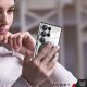 Alogy Etui do Samsung Galaxy S24 Ultra obudowa magnetyczne Ring Mag Safe Clear magnes do uchwytu Alogy Czarne przezroczyste + Ładowarka Qi 2