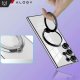 Alogy Etui do Samsung Galaxy S24 Ultra obudowa magnetyczne Ring Mag Safe Clear magnes do uchwytu Alogy Czarne przezroczyste + Ładowarka Qi 4