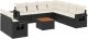 vidaXL 10-częściowy zestaw wypoczynkowy do ogrodu, poduszki czarny rattan PE 2