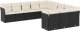 vidaXL 11-częściowy zestaw wypoczynkowy do ogrodu, poduszki czarny rattan PE 2