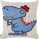 Beliani 2 bawełniane poduszki dla dzieci z motywem dinozaura 45 x 45 cm beżowo-niebieskie GAMBIR 3