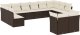 vidaXL 12-częściowy zestaw mebli do ogrodu, z poduszkami brązowe polirattan 2