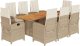 vidaXL 9-częściowy zestaw mebli ogrodowych z poduszkami, mieszany beż 2