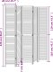 vidaXL Parawan pokojowy, 5-panelowy, czarny, lite drewno paulowni 8