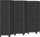 vidaXL Parawan pokojowy, 6-panelowy, czarny, lite drewno paulowni 2
