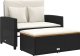 vidaXL Sofa ogrodowa z poduszkami, 2-osobowa, czarna, rattan PE i akacja Lumarko! 1