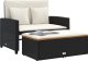vidaXL Sofa ogrodowa z poduszkami, 2-osobowa, czarna, rattan PE i akacja Lumarko! 3