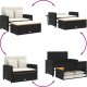vidaXL Sofa ogrodowa z poduszkami, 2-osobowa, czarna, rattan PE i akacja Lumarko! 4