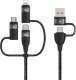 Usams Kabel USAMS US-SJ645 U85 USB-A+USB-C/USB-C, Lightning, microUSB 6w1 1,2m 100W PD Fast Charge czarny/black 17