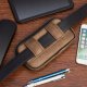 Beltimore Etui na telefon dokumenty do paska duże płaskie saszetka 2 komory beżowe L80 NoSize 1