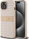 DKNY DKHCP15MPRTHSLP iPhone 15 Plus / 14 Plus 6.7" różowy/pink hardcase Leather Mono Stripe & Metal Logo 1