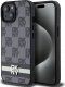 DKNY DKHCP15SPCPTSSK iPhone 15 / 14 / 13 6.1" czarny/black hardcase Leather Checkered Mono Pattern & Printed Stripes 1