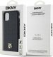 DKNY DKHMN61PSHRPSK iPhone 11 / Xr 6.1" czarny/black hardcase Leather Monogram Pattern Metal Logo MagSafe 8