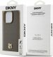 DKNY DKHMP14XPSHRPSW iPhone 14 Pro Max 6.7" brązowy/brown hardcase Leather Pattern Metal Logo MagSafe 8