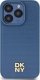 DKNY DKHMP15LPSHRPSB iPhone 15 Pro 6.1" niebieski/blue hardcase Leather Monogram Pattern Metal Logo MagSafe 3