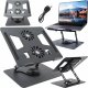 Alogy Podstawka stojak stolik pod laptopa 17.3" regulowana 360 chłodząca składany Aluminium 25x21.7cm Alogy Grafitowy 2