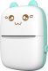 Drukarka etykiet Hurtel Mini Kot drukarka termiczna do etykiet ściąg z telefonu Bluetooth Fun Print niebieska Mini Kot drukarka termiczna do etykiet ściąg z telefonu Bluetooth Fun Print niebieska 3