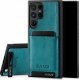 Surazo Etui skóra naturalna Back case z podpórką - Turkusowy - TPU Czarne Apple iPhone 15 Plus 7