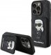 Karl Lagerfeld Karl Lagerfeld KLHCP15XSAKKNSCK iPhone 15 Pro Max 6.7" czarny/black hardcase Saffiano Cardslots and Stand Monogram Ikonik Patch 1