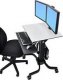 Ergotron ERGOTRON WorkFit-C Steh-Sitz-Arbeitsplatz Dual HD Fahrwagen bis 61cm 24Zoll Displays 14,7kg.Anhebung bis 63cm VESA 75x75 100x100mm 3