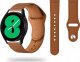 Tech Craft Skórzana bransoleta Samsung Galaxy Watch 4 / 5 / Classic / 5 Pro / 6 / 6 Classic jasny brąz 2