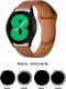 Tech Craft Skórzana bransoleta Samsung Galaxy Watch 4 / 5 / Classic / 5 Pro / 6 / 6 Classic jasny brąz 3