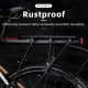 RockBros Wytrzymały bagażnik rowerowy z półką i funkcją siodełka i lampką tylną LED czarny Wytrzymały bagażnik rowerowy z półką i funkcją siodełka i lampką tylną LED czarny 3