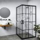 INDES Czarna kabina prysznicowa przesuwna loft 120x90x190cm 1
