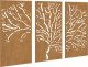 vidaXL Ogrodowa dekoracja ścienna, 3 cz., 105x55 cm, stal kortenowska 2