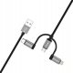 Kabel USB Varta USB-A - USB-C + microUSB + Lightning 2 m Czarno-srebrny (57937101111) 3
