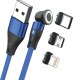 Kabel USB Realpower USB-A - USB-C + microUSB + Lightning 2 m Niebieski (439646) 1