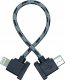 BRDRC KABEL NYLONOWY OTG DO KONTROLERA DRONA DJI MAVIC AIR 2 MINI 2 3 4 PRO -  IPHONE LIGHTNING 15CM 9