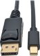 Kabel Eaton Eaton Tripp Lite Series Mini DisplayPort to DisplayPort Adapter Cable, 4K 60 Hz (M/M), DP Latching Connector, Black, 6 ft. (1.8 m) - DisplayPort-Kabel - DisplayPort (M) zu Mini DisplayPort (M) - 1.83 m - eingerastet, 4K Unterstutzung - Schwarz 1