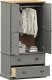 vidaXL Szafa VIGO, szara, 90x55x176 cm, lite drewno sosnowe 3