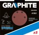 Graphite Papier ścierny na rzep K180, trójkątny z 12 otworami, 5szt do szlifierki 59G264 6