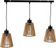 Lampa wisząca Orno DELOS 3P E27, lampa wisząca, max. 3x60W, czarna, drewno, listwa 1