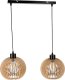 Lampa wisząca Orno ANAFI 2P E27, lampa wisząca, max. 2x60W, czarna, drewno 1